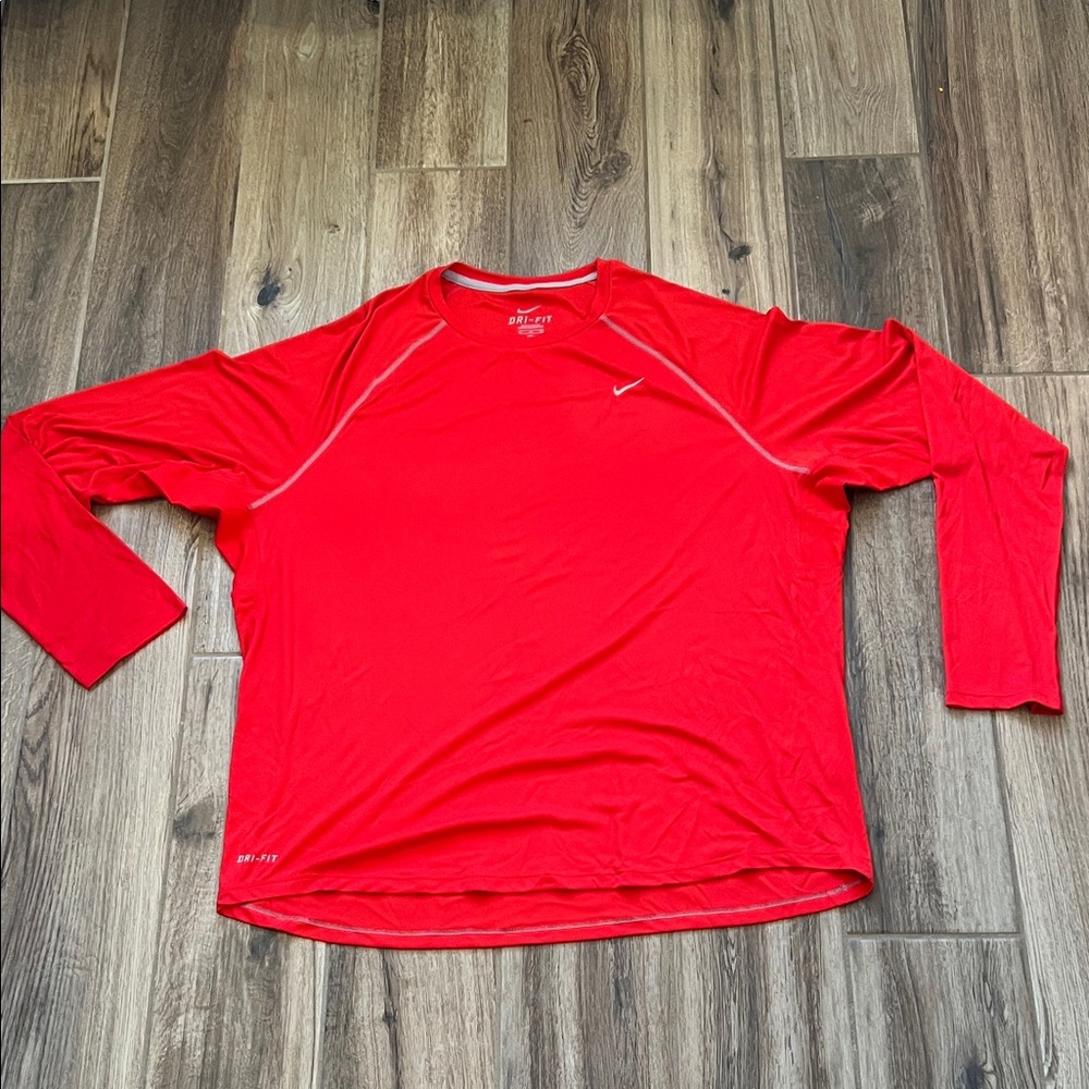 Nike Bright Red Dri Fit  Performance Top